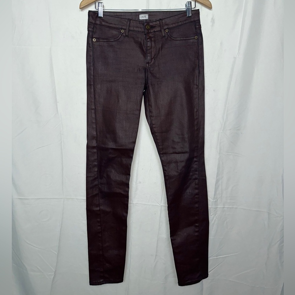 Cache Skinny Metallic Jeans size 4